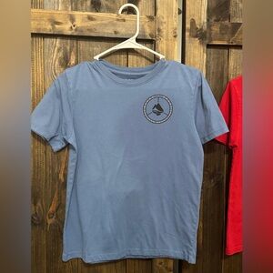 Blue Short Sleeve Kids Tee with Small Logo